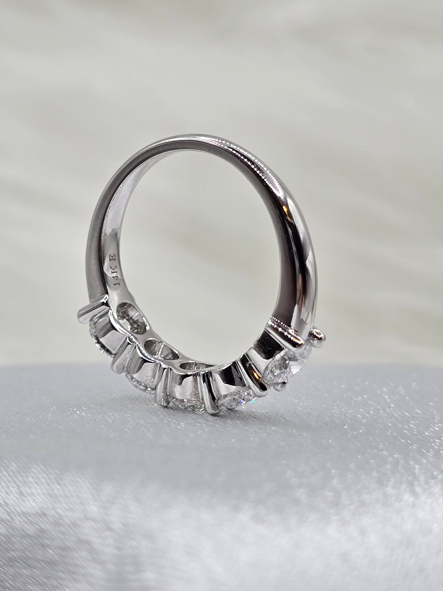 2 Carat 5-Stone Lab Diamond Wedding Anniversary Ring - 14K White Gold