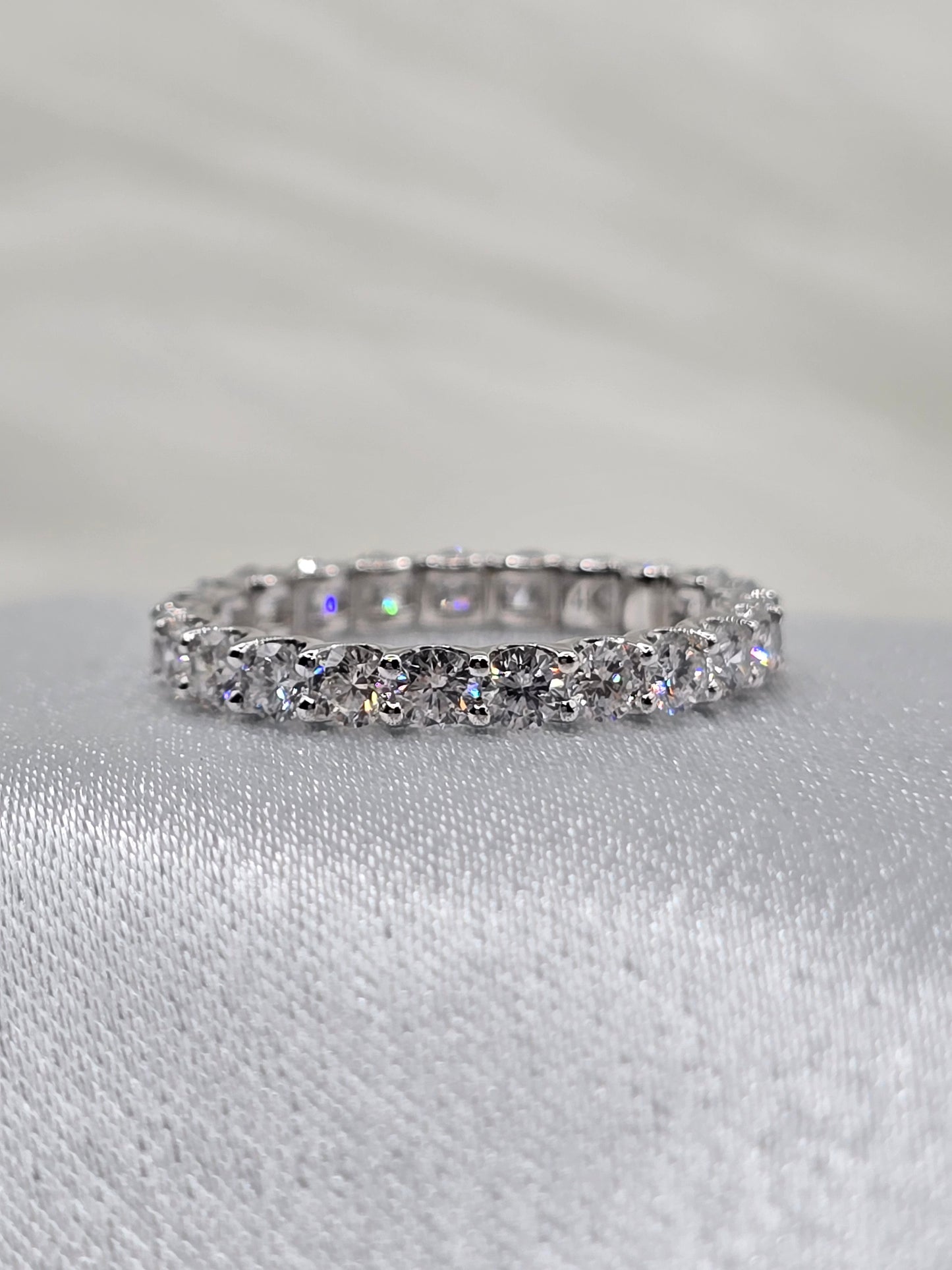 1.50 CTW Lab Diamond Eternity Wedding Anniversary Ring - 14K White Gold