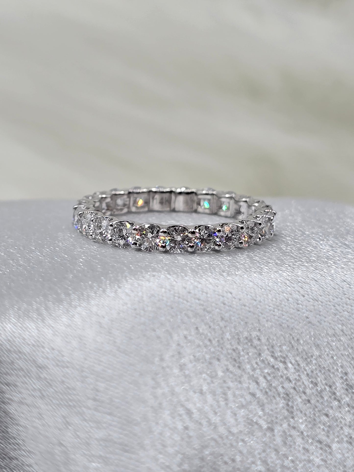1.50 CTW Lab Diamond Eternity Wedding Anniversary Ring - 14K White Gold