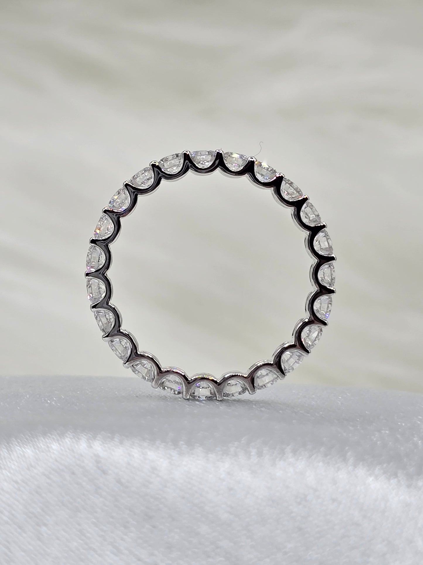 1.50 CTW Lab Diamond Eternity Wedding Anniversary Ring - 14K White Gold