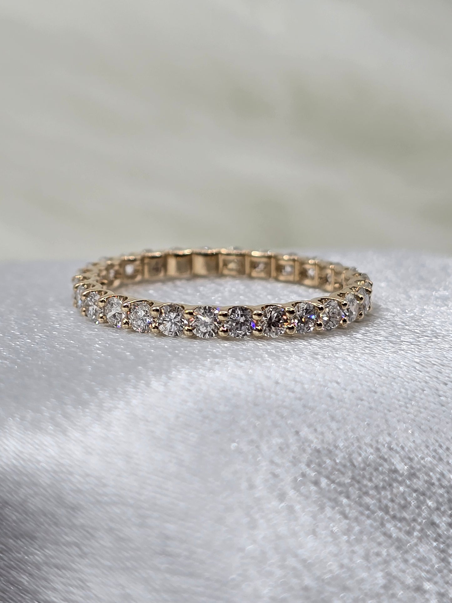 1 CTW Lab Diamond Eternity Wedding Anniversary Ring - 14K Yellow Gold