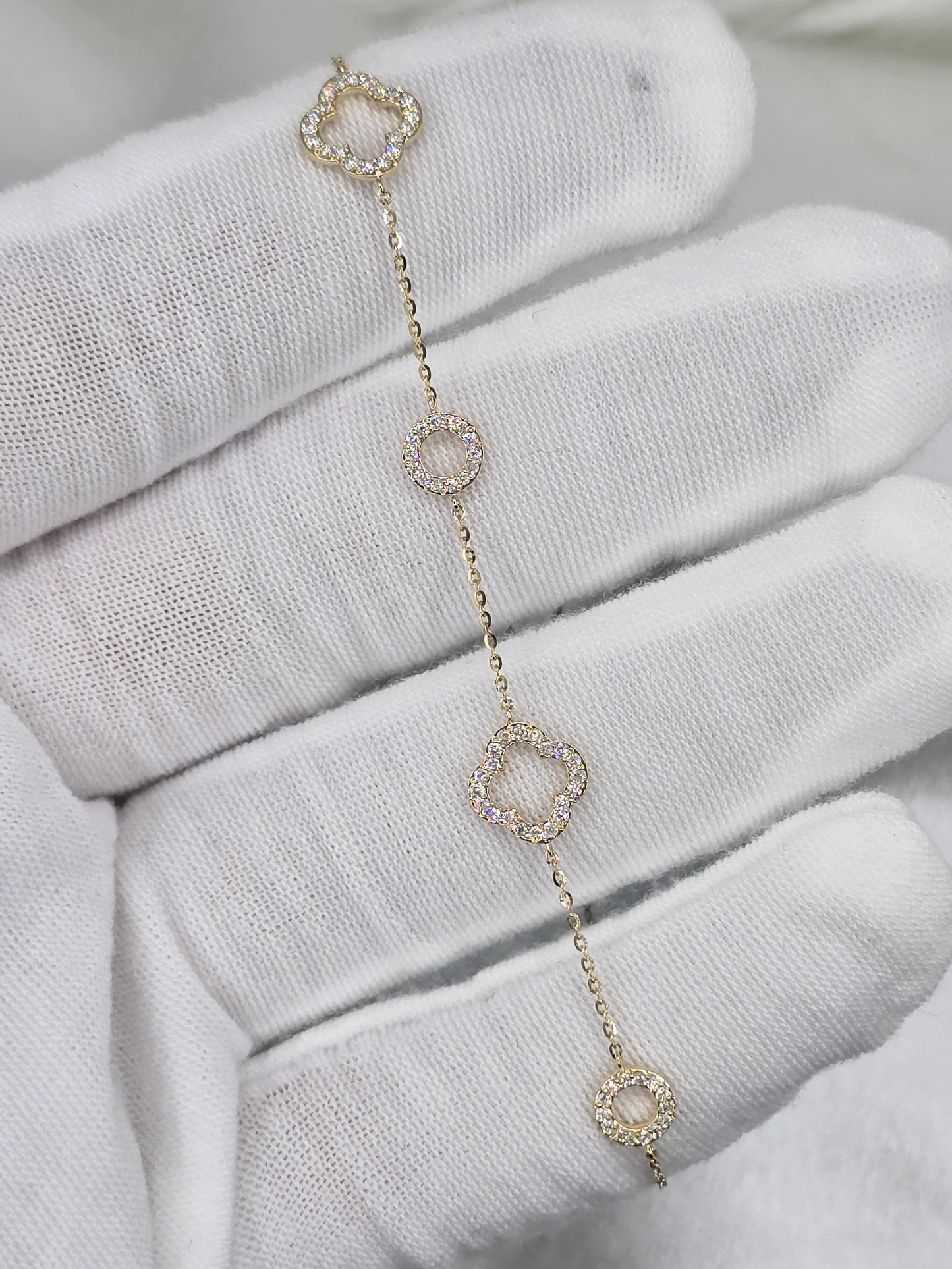 14K Yellow Gold 0.34 CTW Natural Diamond Bracelet - 6.5" - 7.5"
