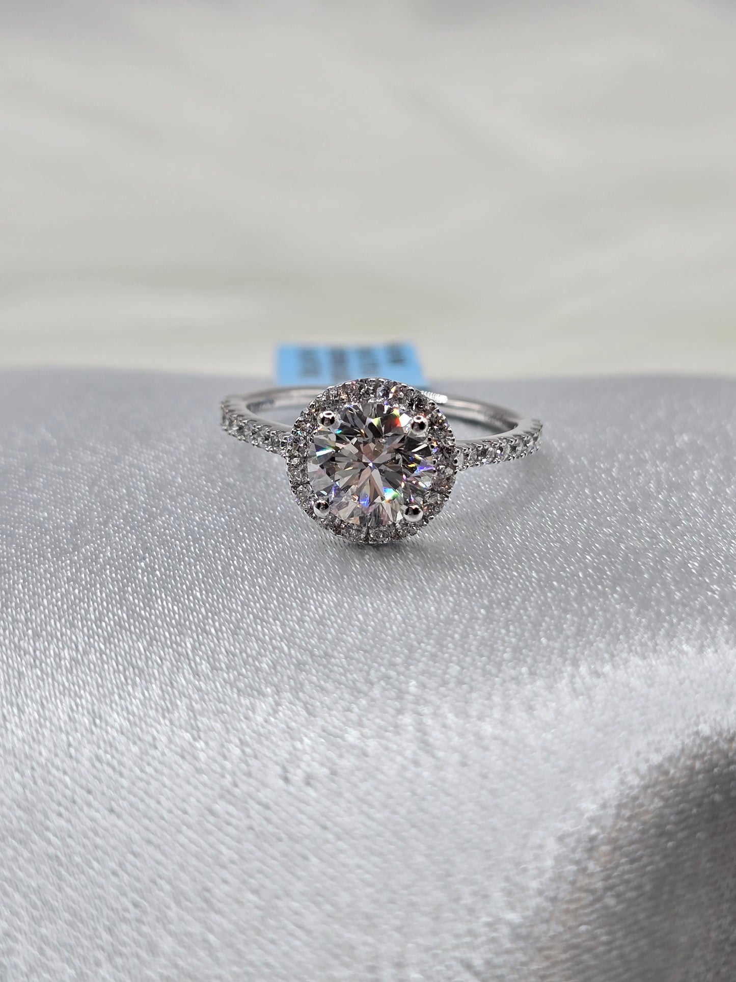 2 CTW Halo Lab Diamond Engagement Ring (1.38 Ct Center) - 14K White Gold