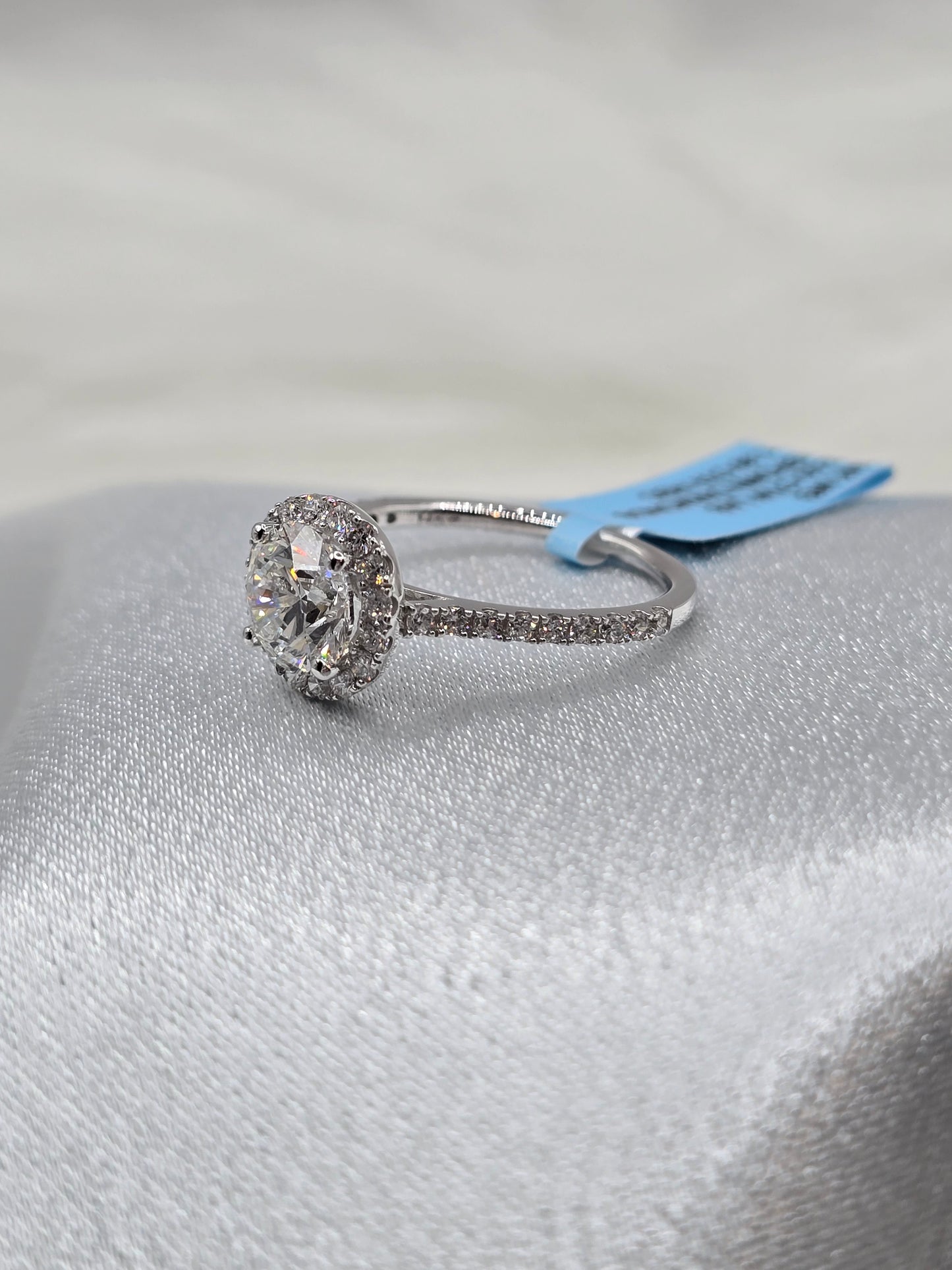 2 CTW Halo Lab Diamond Engagement Ring (1.38 Ct Center) - 14K White Gold