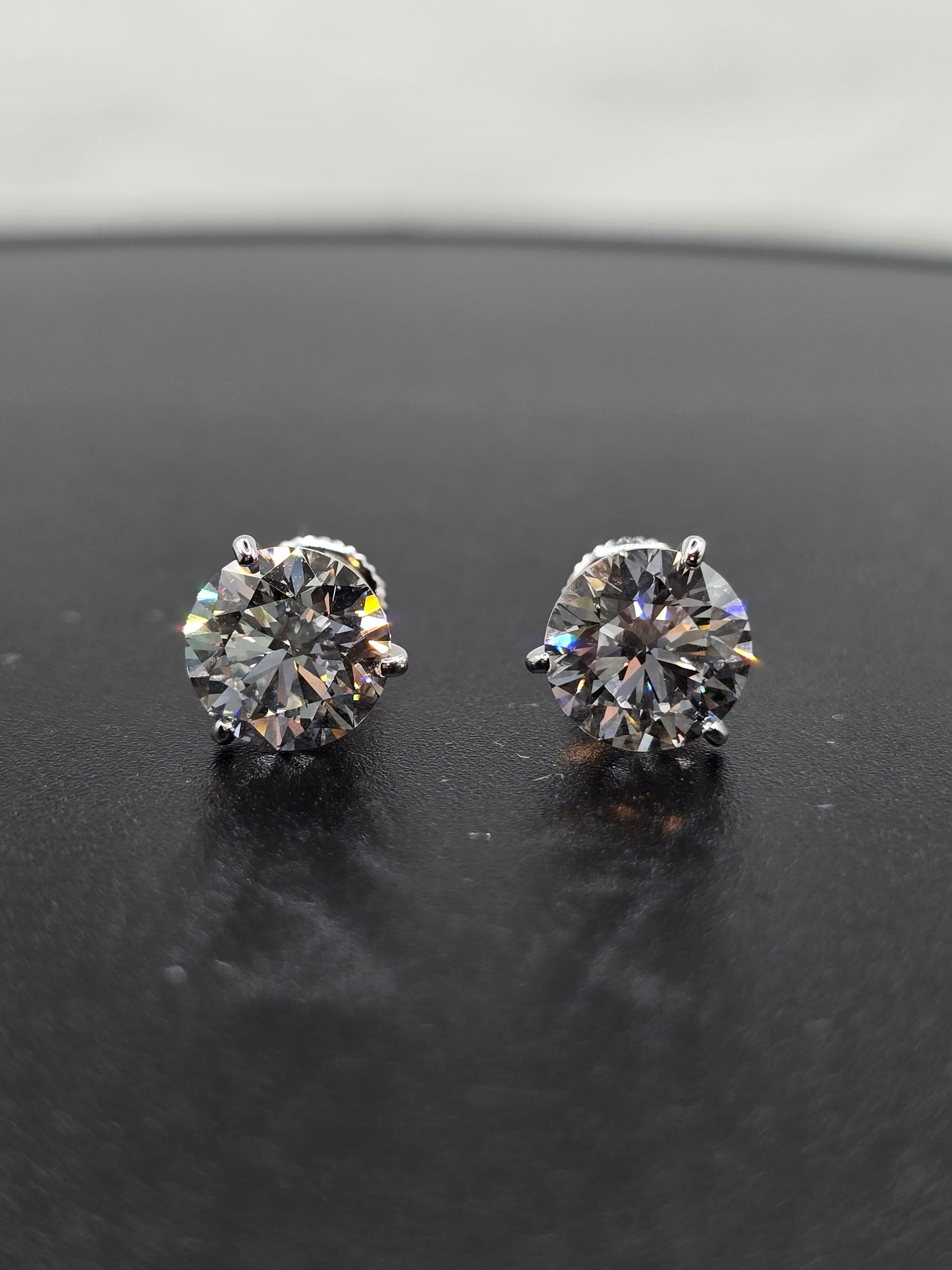 4 CTW Lab Diamond Studs Earrings E/VVS2 14K White Gold - IGI Certified