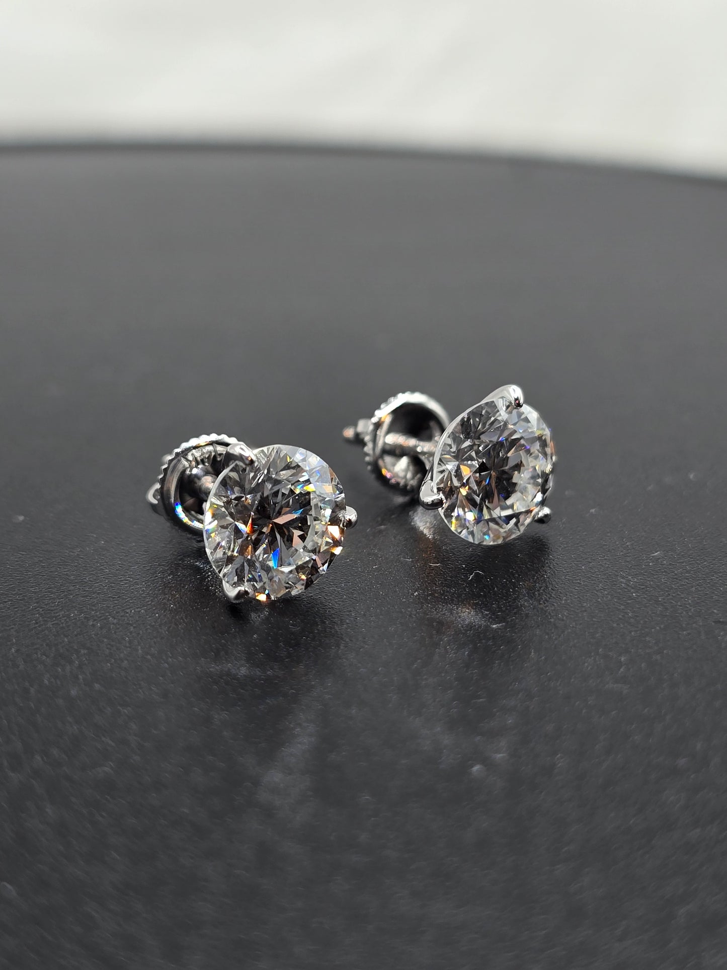 4 CTW Lab Diamond Studs Earrings E/VVS2 14K White Gold - IGI Certified