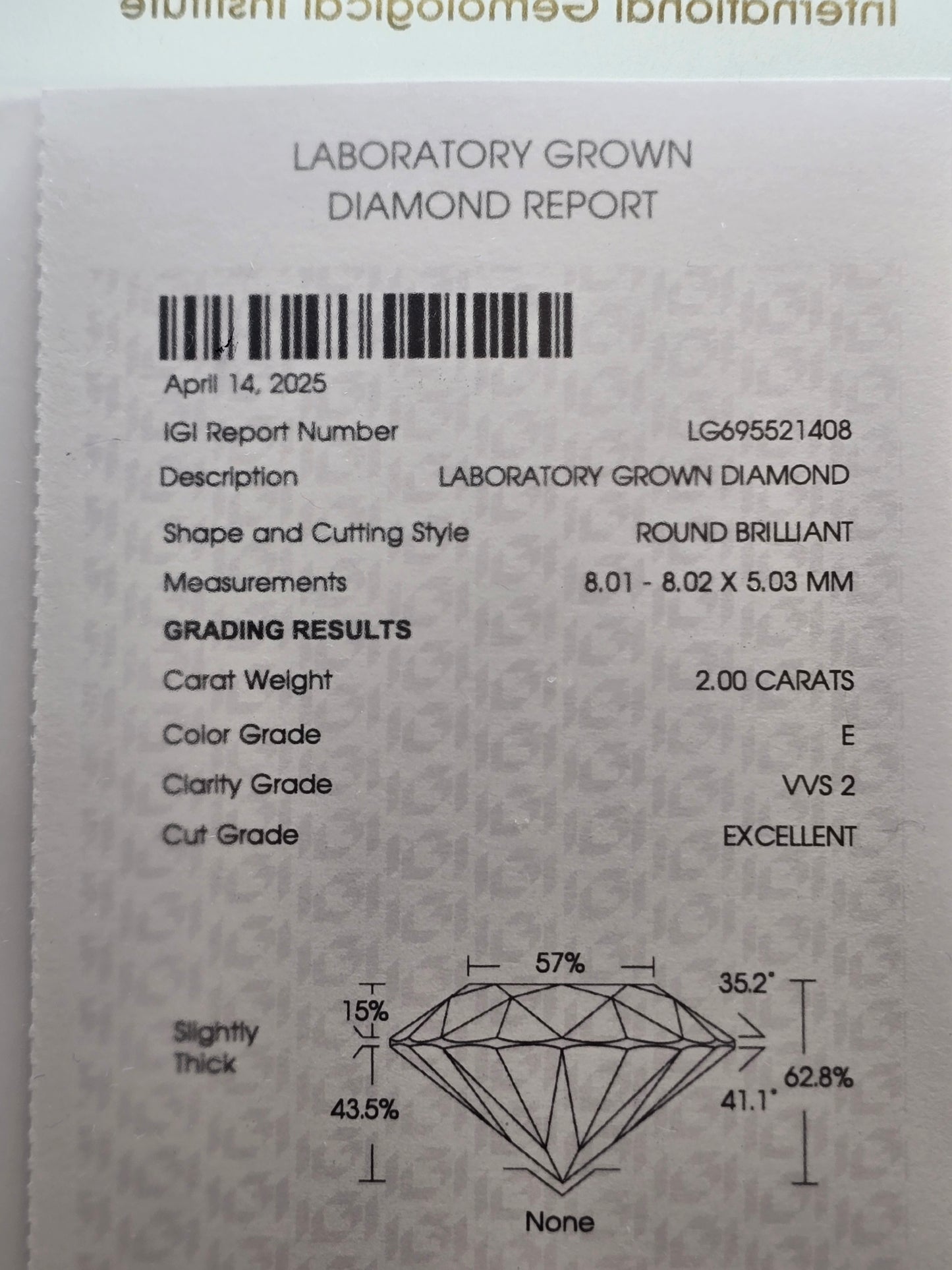 4 CTW Lab Diamond Studs Earrings E/VVS2 14K White Gold - IGI Certified