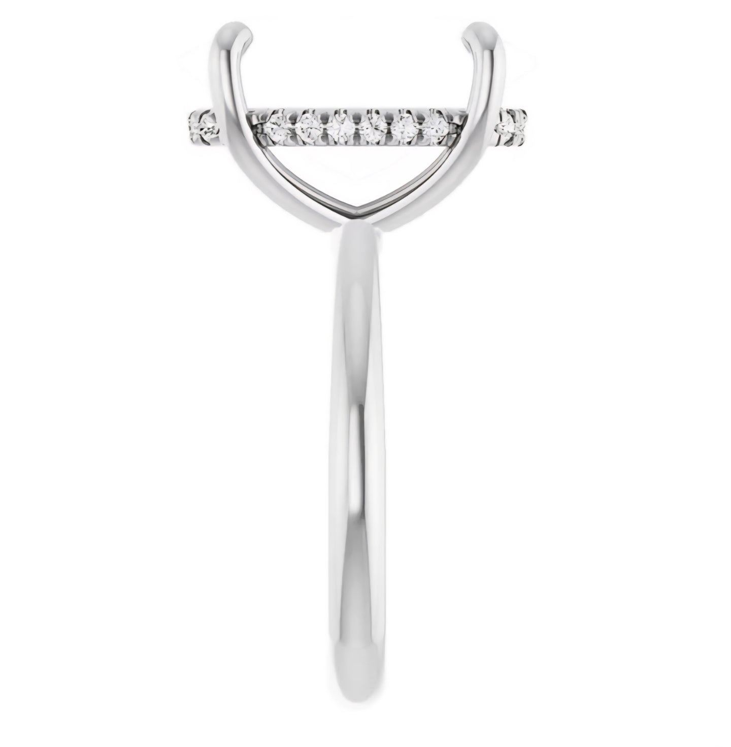 Custom 14KW Euro Shank Hidden Halo Engagement Ring - Size 7.75
