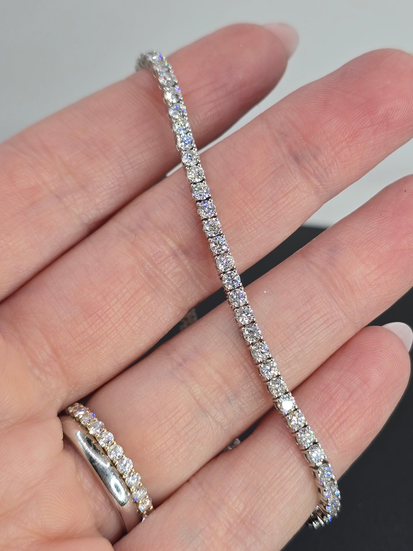 14K White Gold 4.36 CTW Lab Diamond Tennis Bracelet 7"