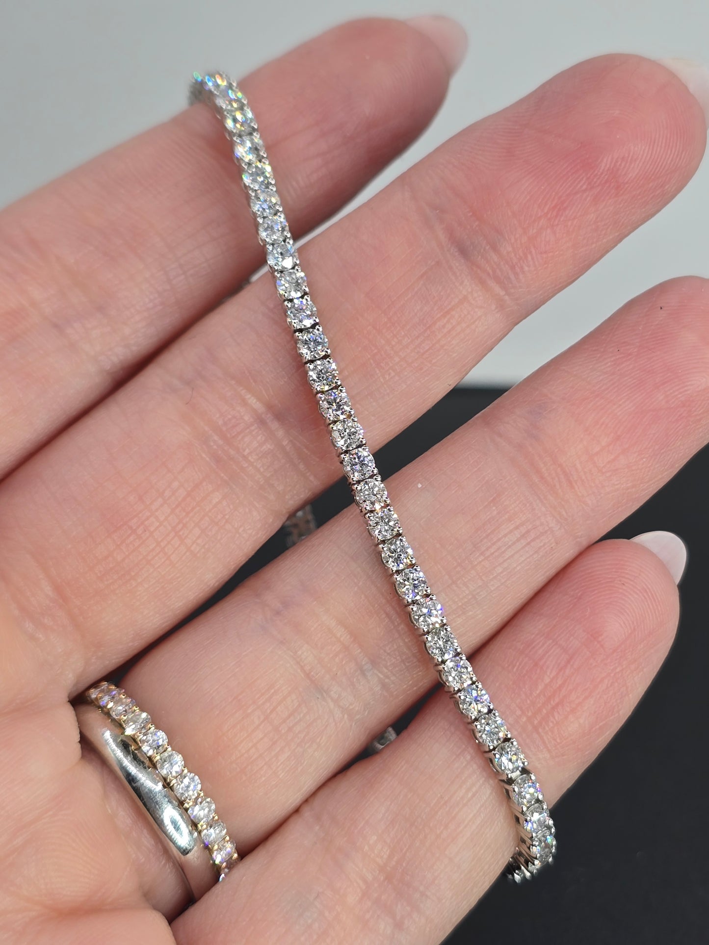 14K White Gold 4.36 CTW Lab Diamond Tennis Bracelet 7"