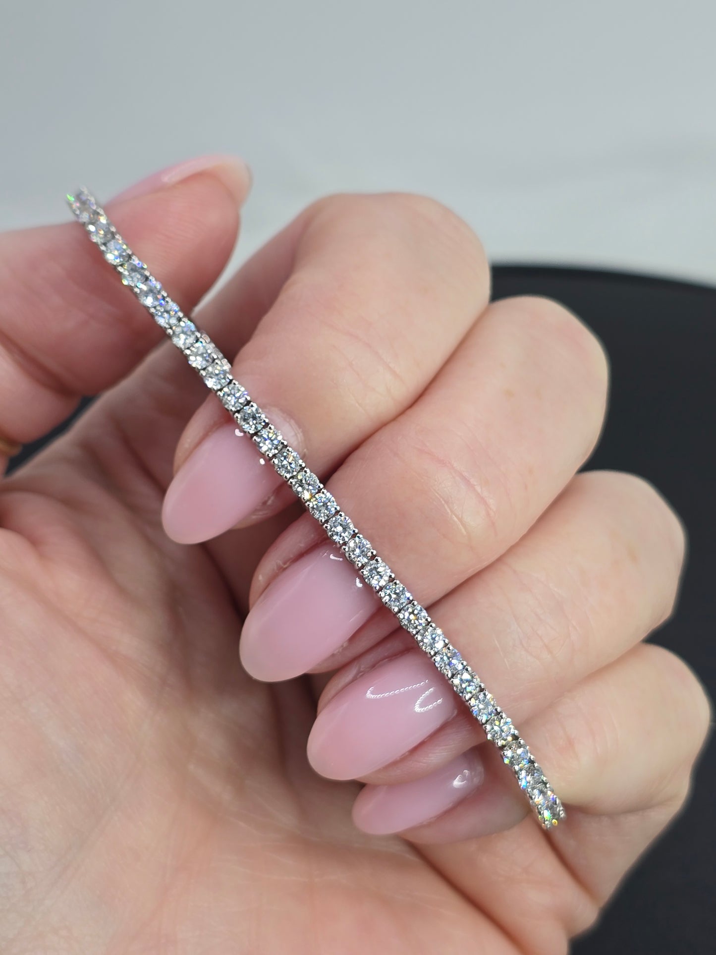 14K White Gold 4.36 CTW Lab Diamond Tennis Bracelet 7"