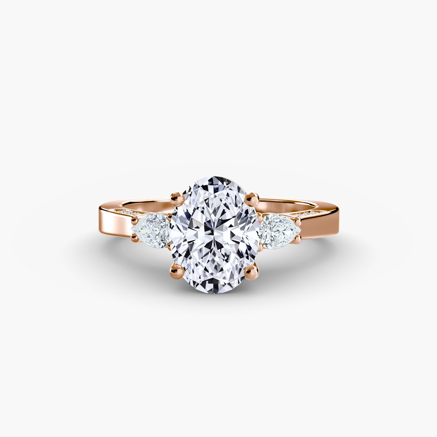 The "Evelyn" Three Stone with Gallery Accents
