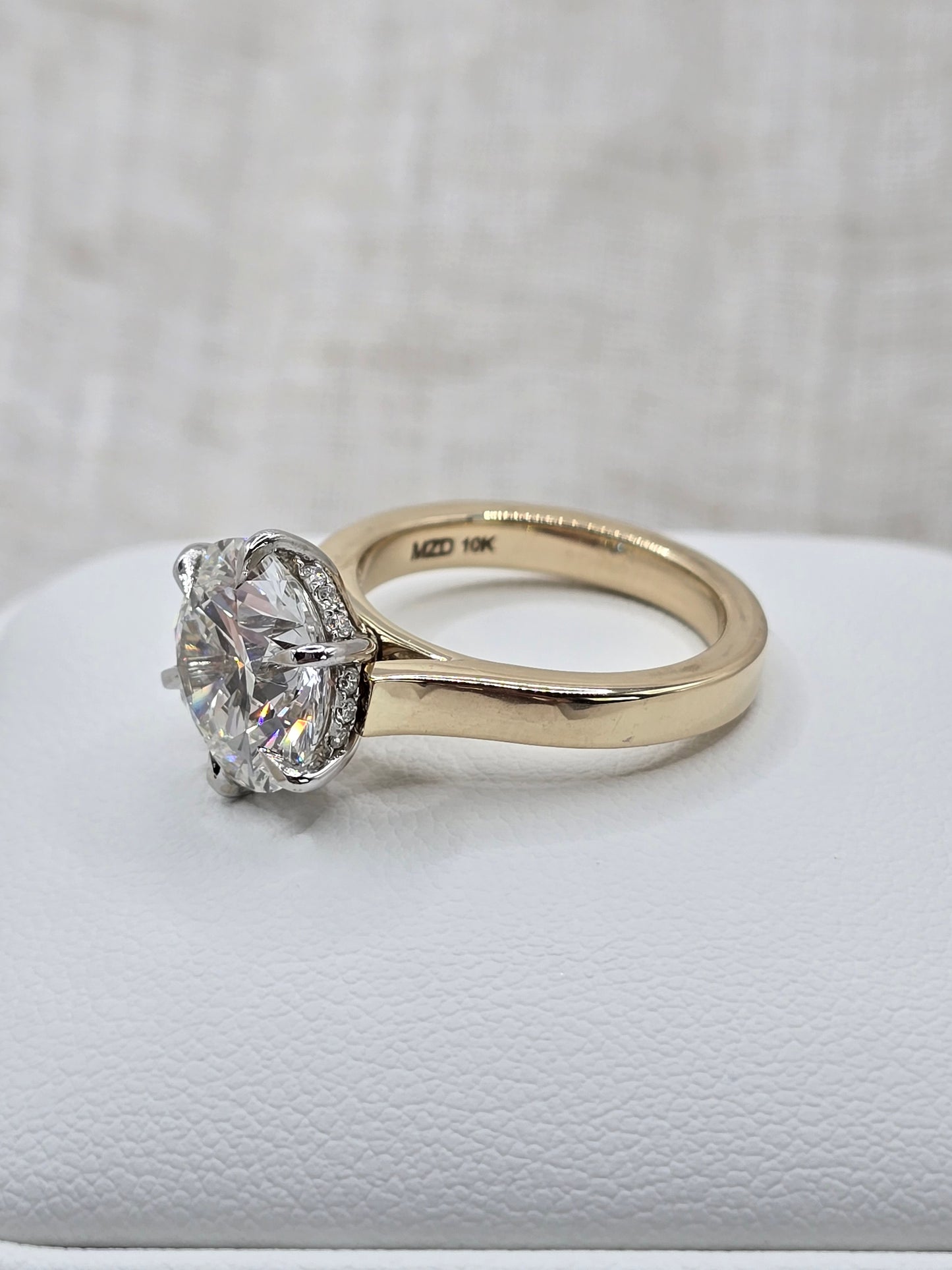 The "Stella" Custom Ring 10K 3mm Band w/ Hidden Halo (SETTING ONLY)