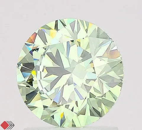 1.50ct Round Lab Grown Diamond (Colour Fancy Vivid Green, Clarity VVS2, Cut ID, IGI Certified)