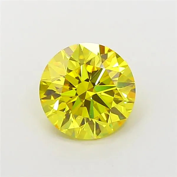 1.53ct Round Lab Grown Diamond (Colour Fancy Vivid Yellow, Clarity VVS1, Cut ID, IGI Certified)