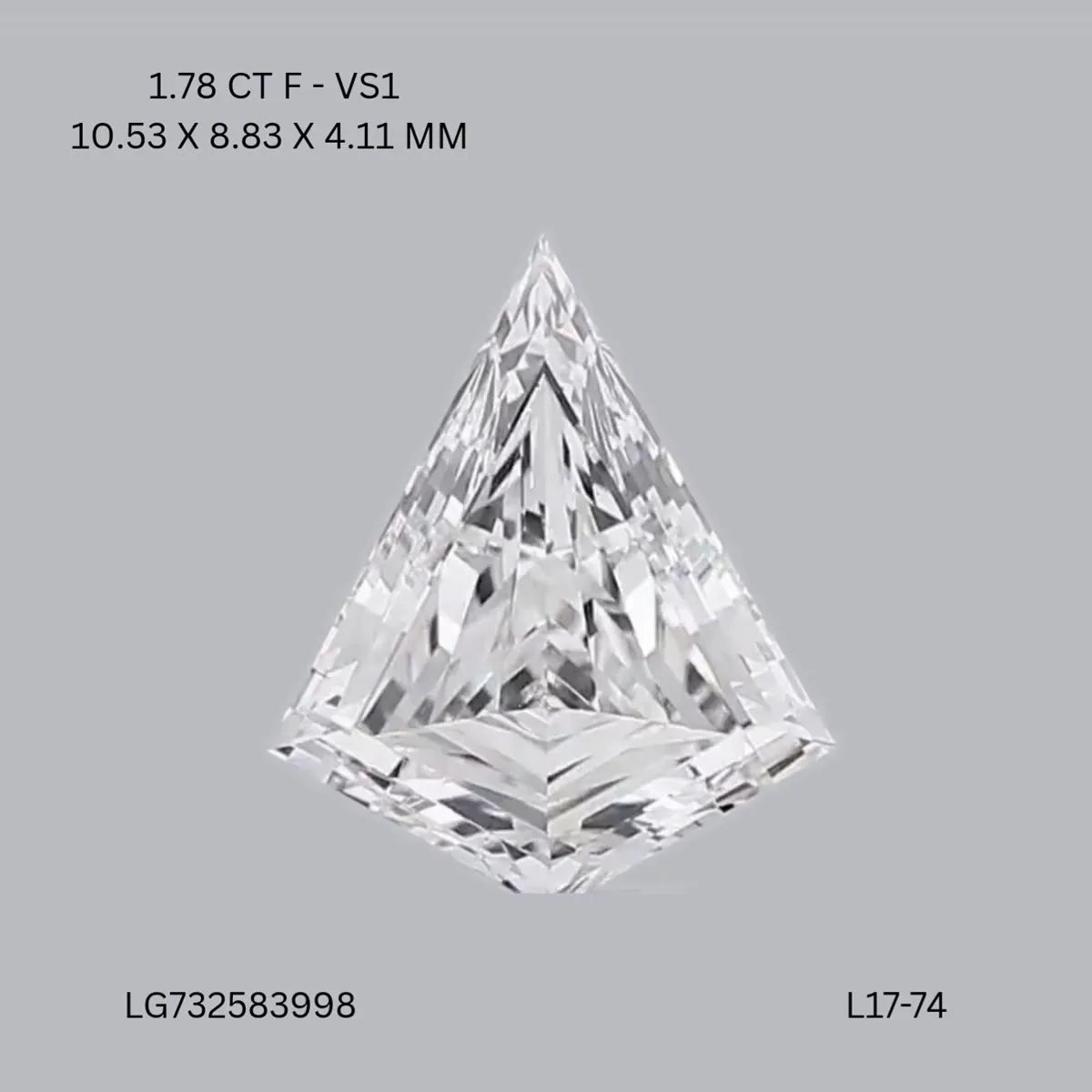 1.78ct Kite Lab Grown Diamond (Colour F, Clarity VS1, IGI Certified)