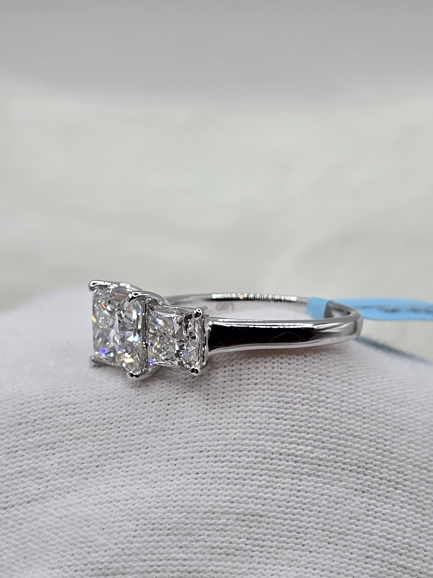 4 CTW 3-Stone Lab Diamond Engagement Ring (F/VS+) - 14K White Gold - Non-Certified