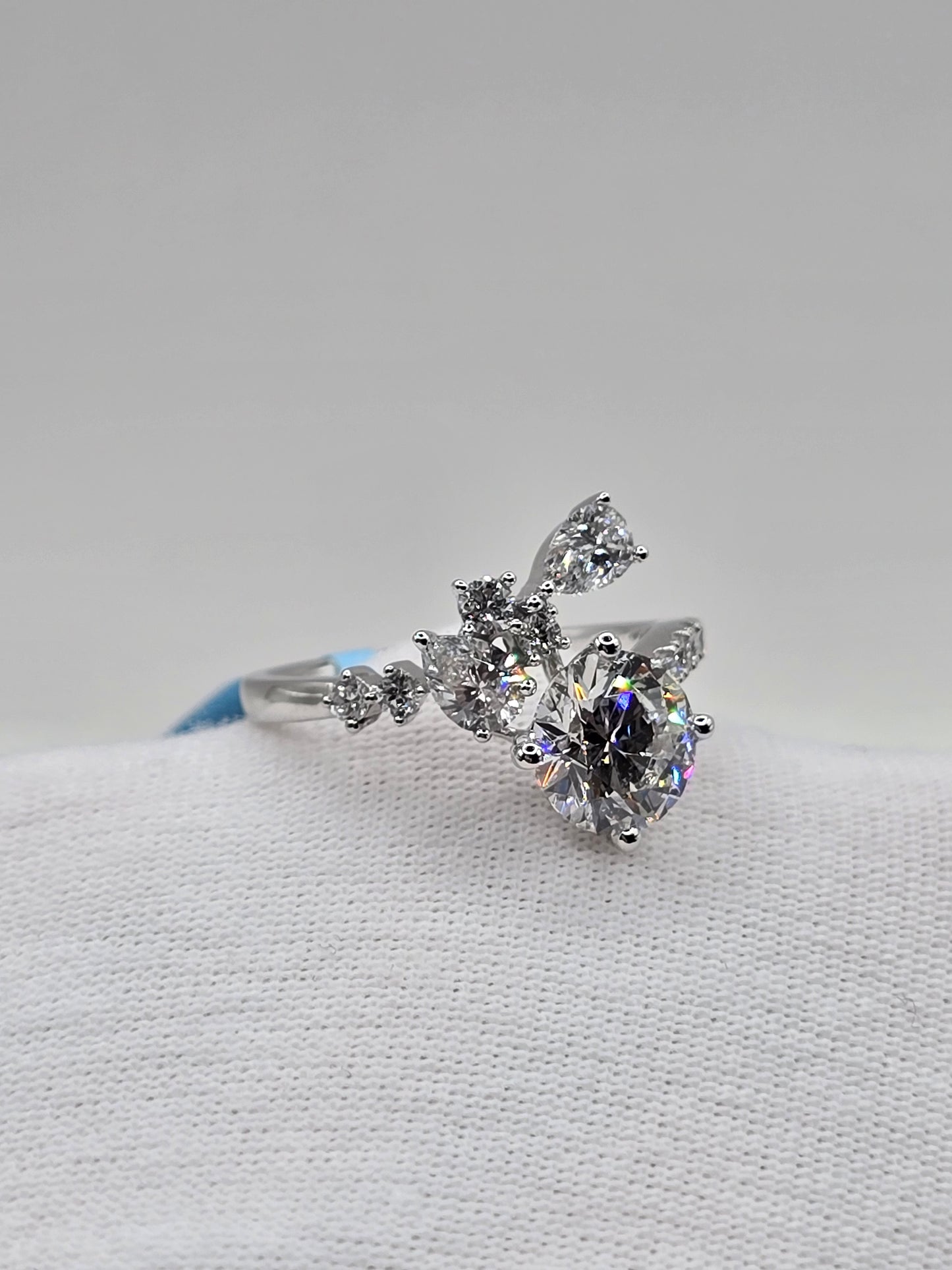 Modern 2.50 CTW Lab Diamond Ring (1.75 Ct Round Center F/VS+) - 14K White Gold - Non-Certified