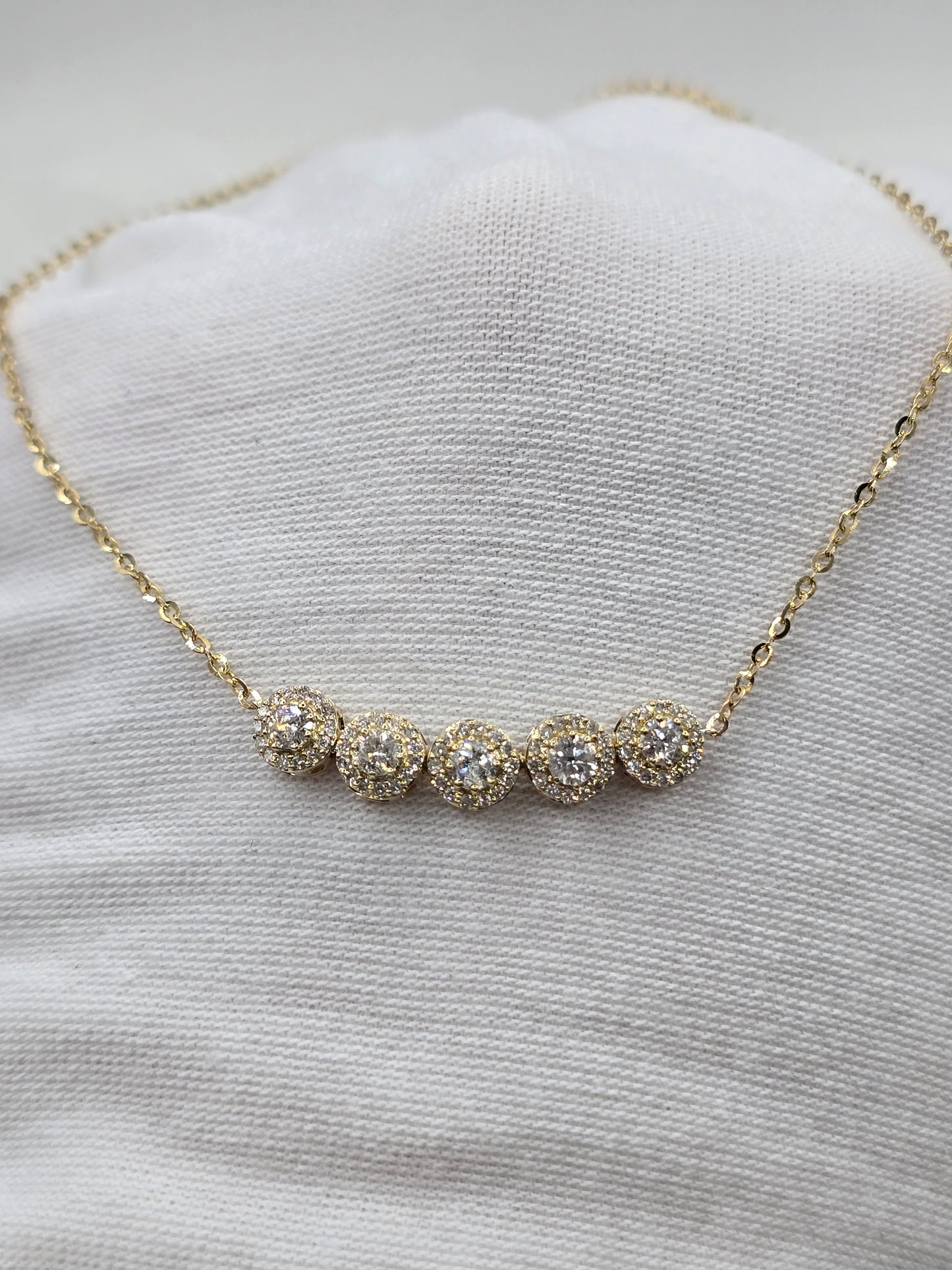 14K Yellow Gold 0.57 CTW Natural Diamond Station Bracelet - 6.5" - 7.5"