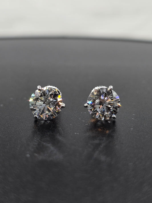 4 CTW Lab Diamond Studs Earrings E/VVS2 14K White Gold - IGI Certified