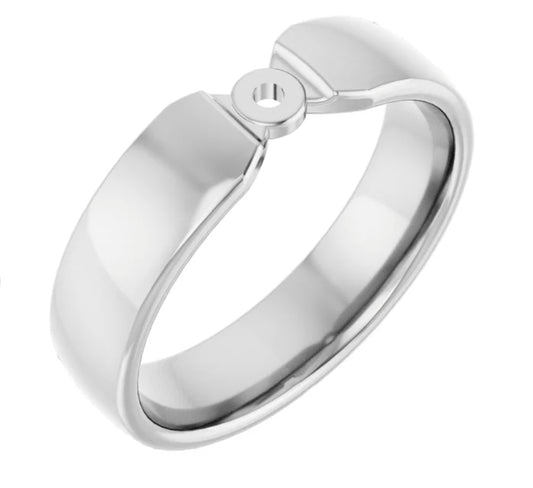 CUSTOM 14K WG 5 MM 12 x 10 mm Emerald Cut Engagement Setting