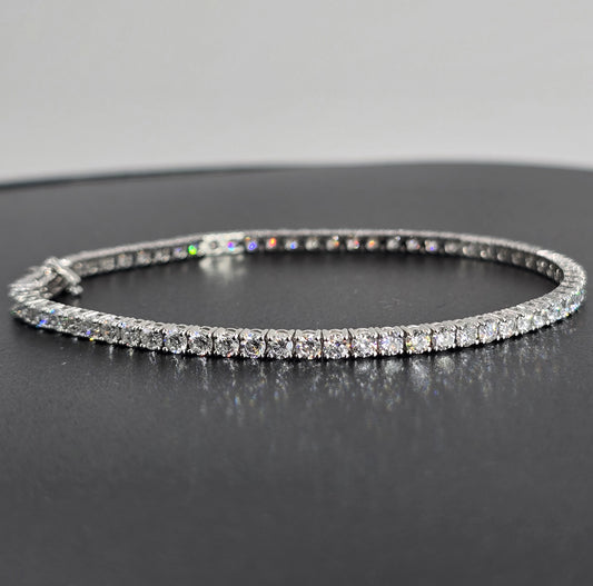 14K White Gold 4.36 CTW Lab Diamond Tennis Bracelet 7"