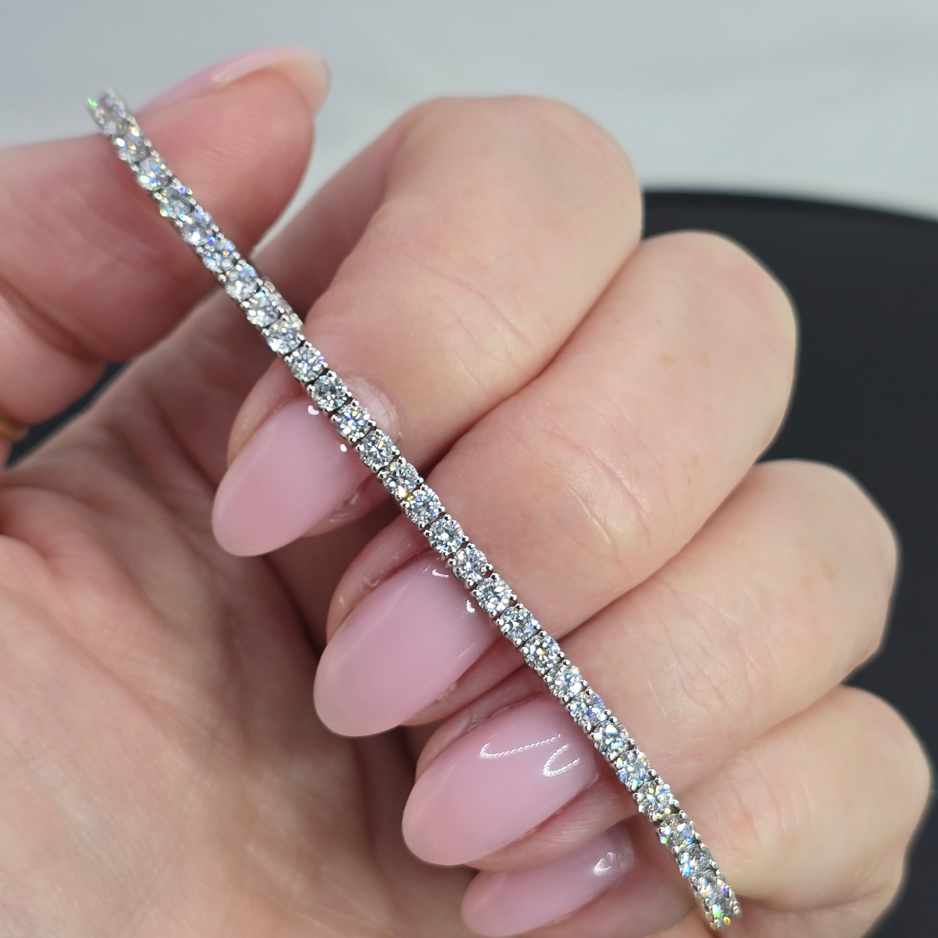 14K White Gold 4.36 CTW Lab Diamond Tennis Bracelet 7"