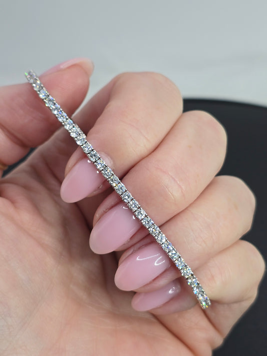 14K White Gold 4.36 CTW Lab Diamond Tennis Bracelet 7"