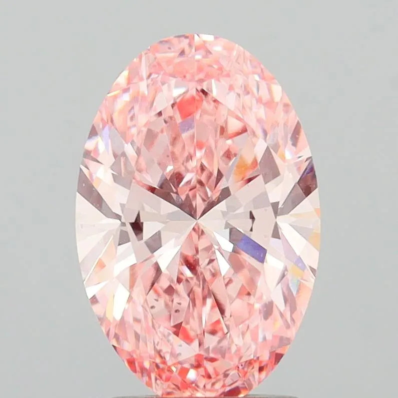 2.00ct Oval Lab Grown Diamond (Colour Fancy Vivid Pink, Clarity VS1, IGI Certified)
