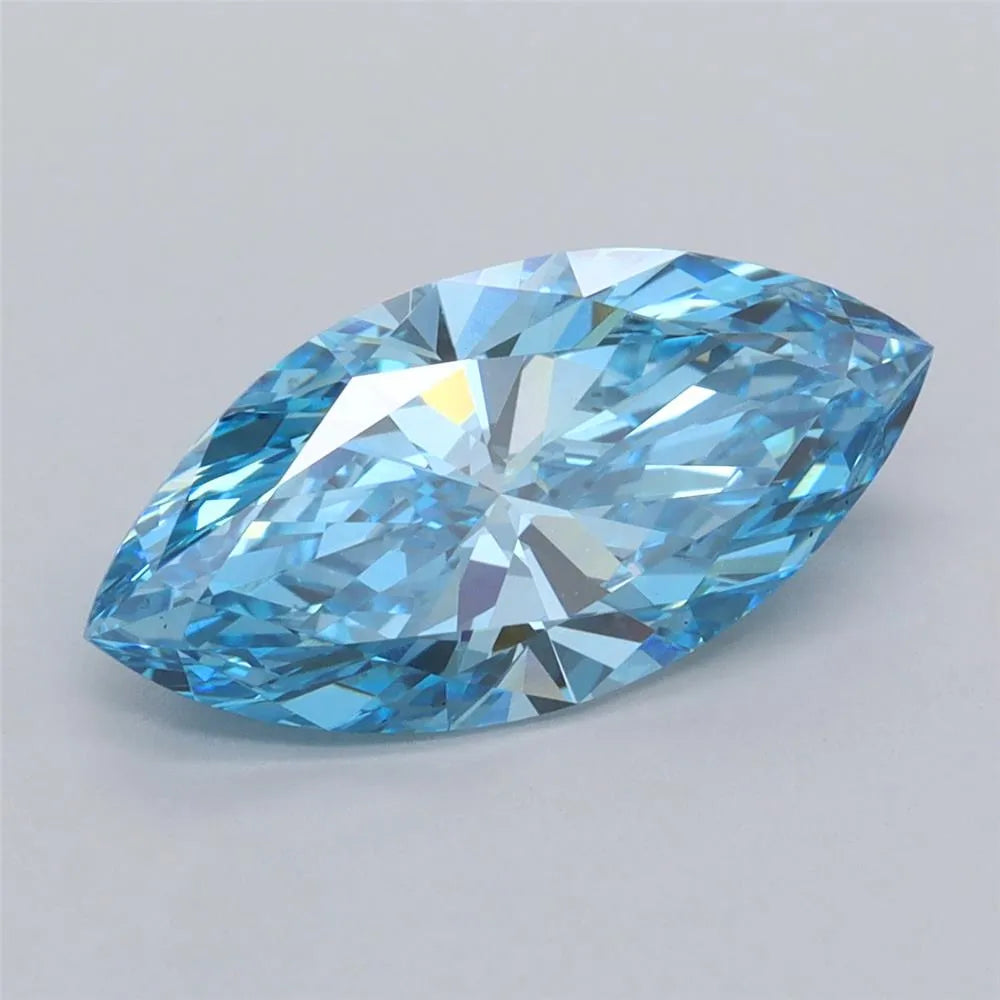 2.57ct Marquise Lab Grown Diamond (Colour Fancy Vivid Blue, Clarity VVS2, IGI Certified)