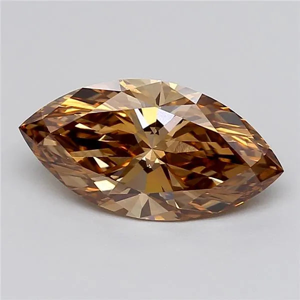 3.09ct Marquise Lab Grown Diamond (Colour Fancy Light Brown, Clarity VVS2, IGI Certified)