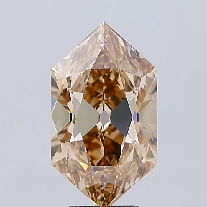 4.04ct Hexagonal Lab Grown Diamond (Colour Fancy Brown, Clarity VVS2, IGI Certified)