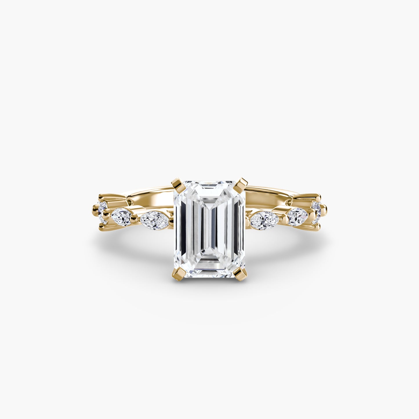 The "Gina" Solitaire with Diamond Stations Ring