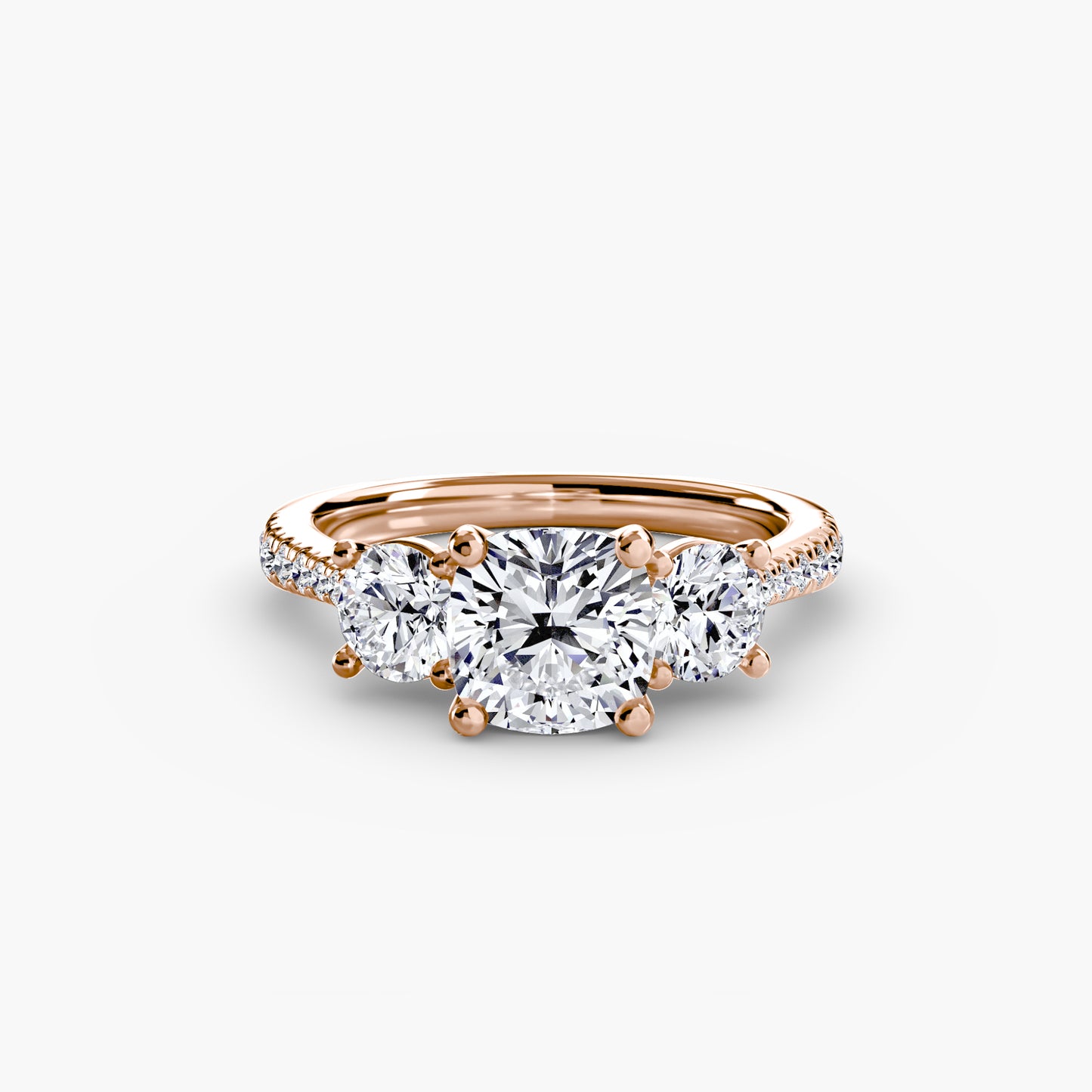 The "Giuliana" Three-Stone with French Set Diamond Ring