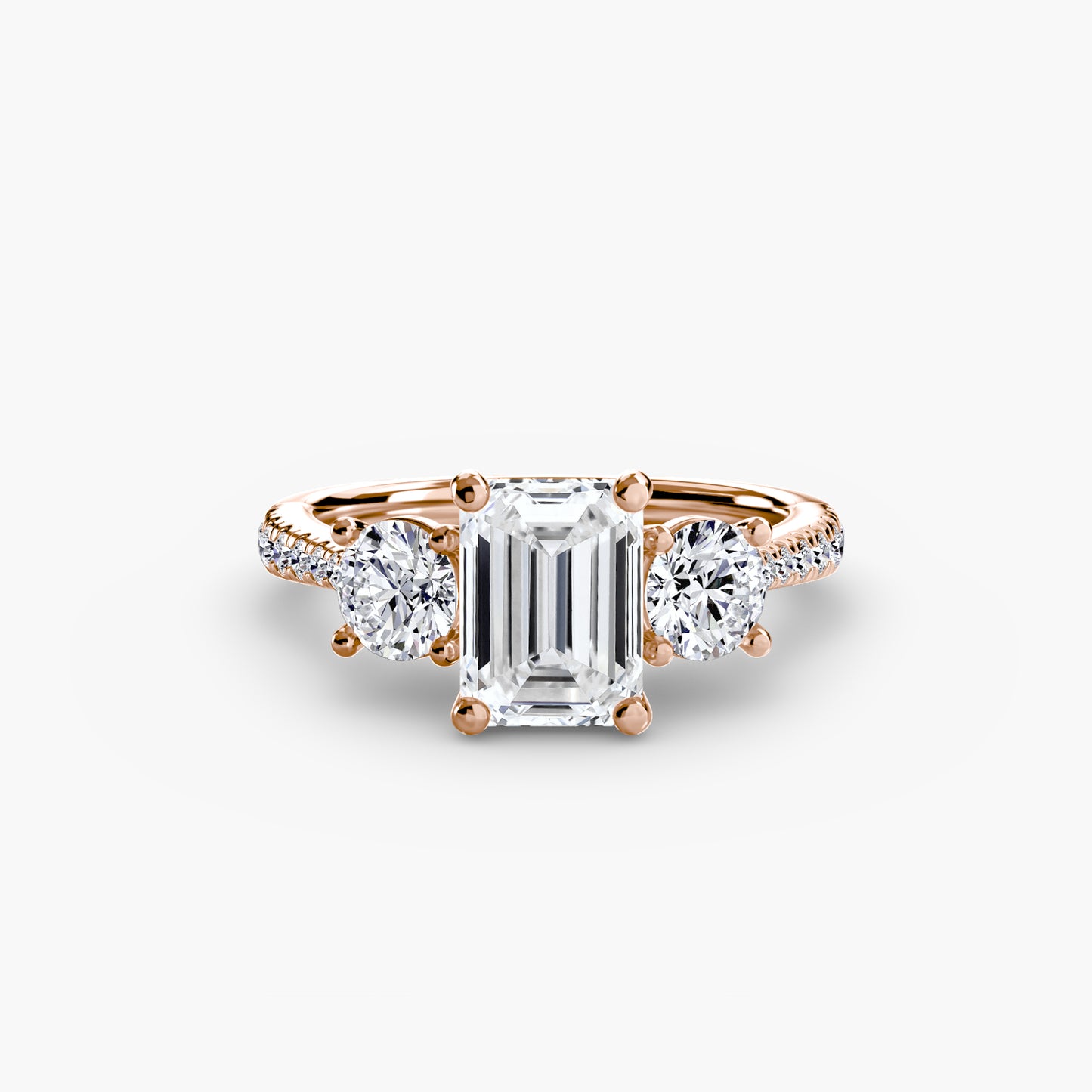 The "Giuliana" Three-Stone with French Set Diamond Ring