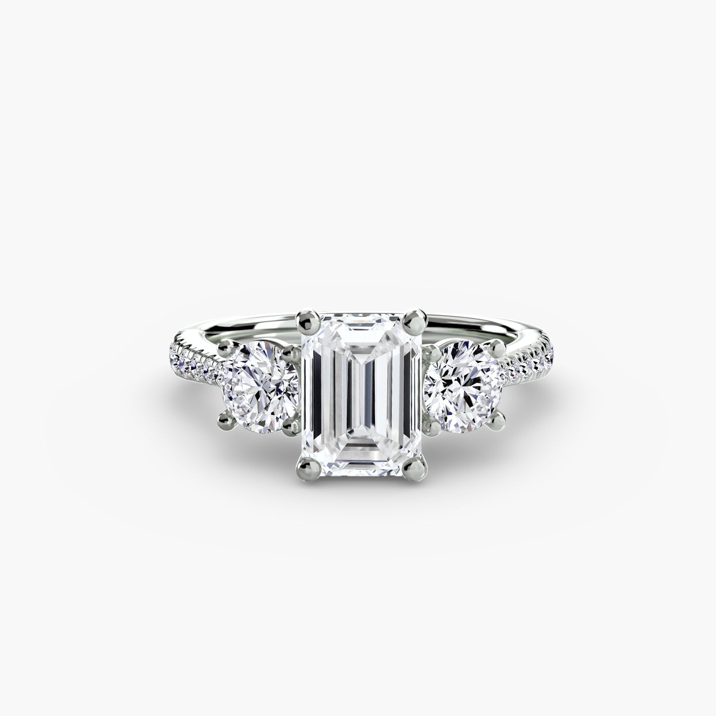 The "Giuliana" Three-Stone with French Set Diamond Ring