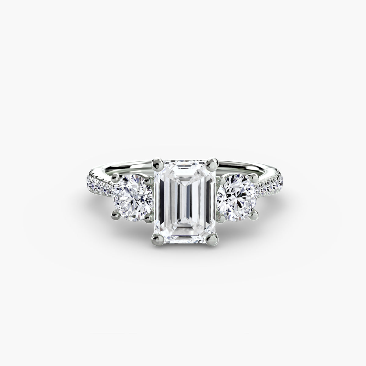 The "Giuliana" Three-Stone with French Set Diamond Ring