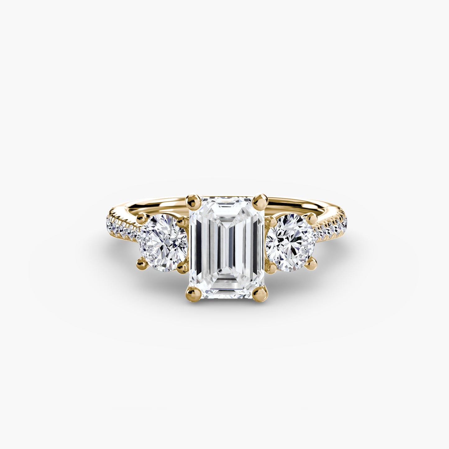 The "Giuliana" Three-Stone with French Set Diamond Ring