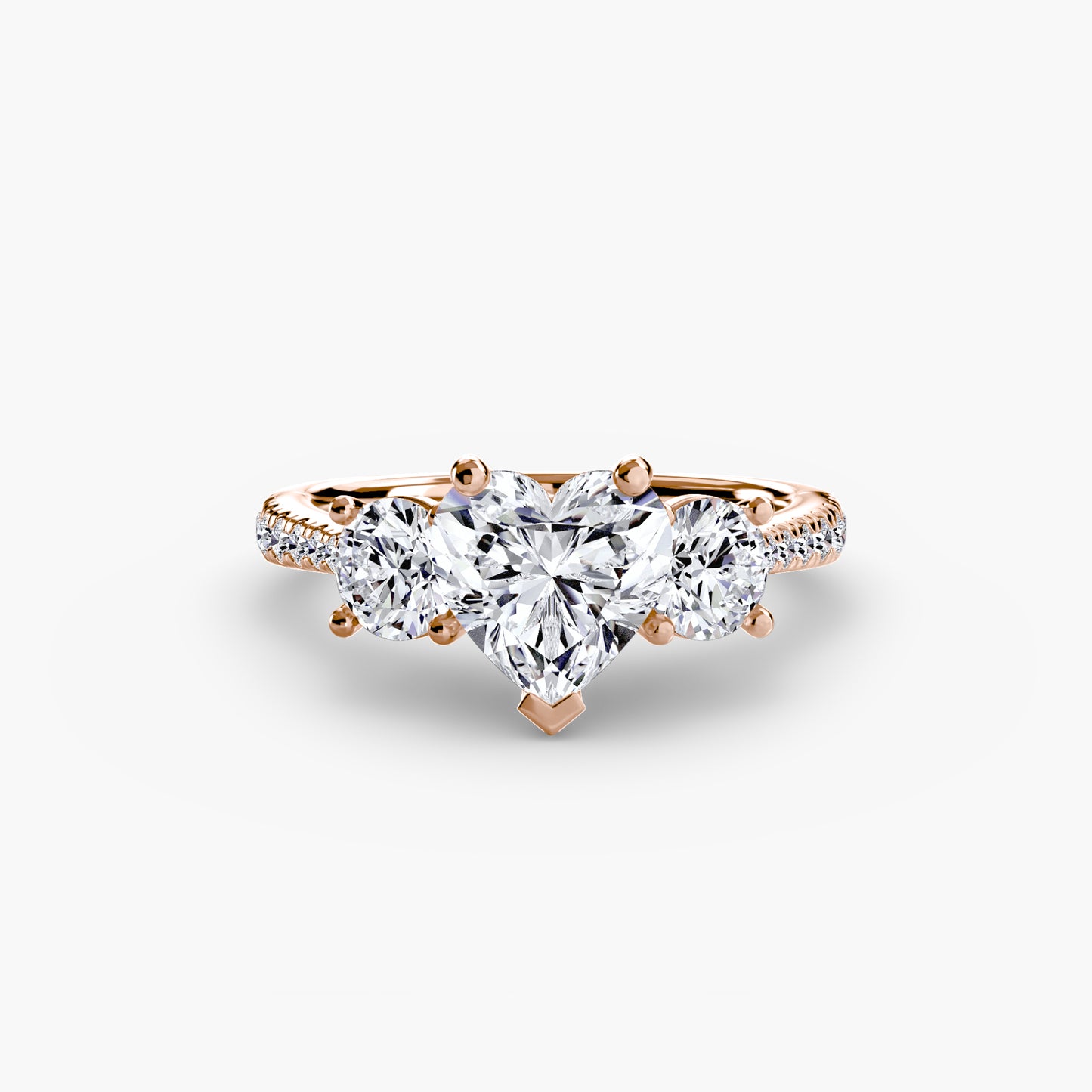 The "Giuliana" Three-Stone with French Set Diamond Ring