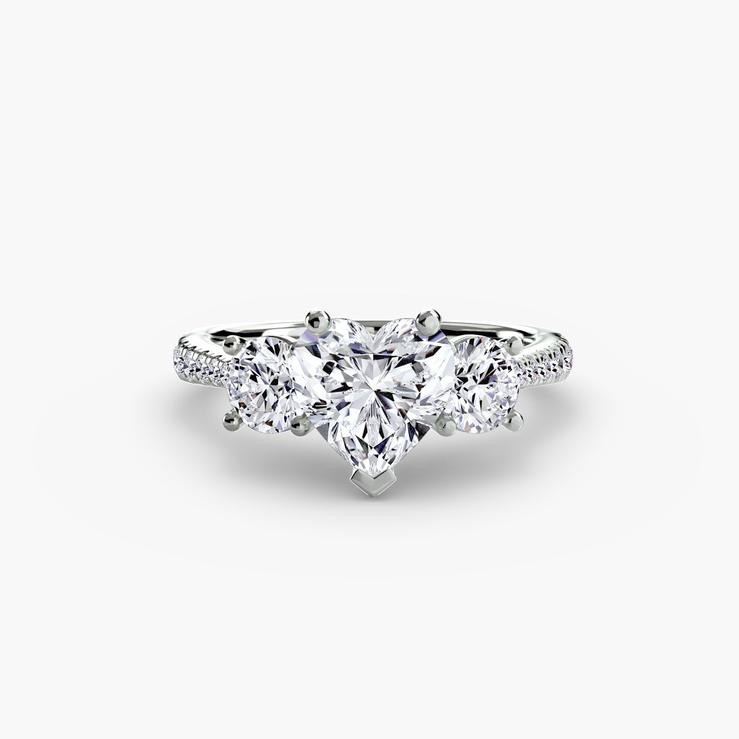 The "Giuliana" Three-Stone with French Set Diamond Ring