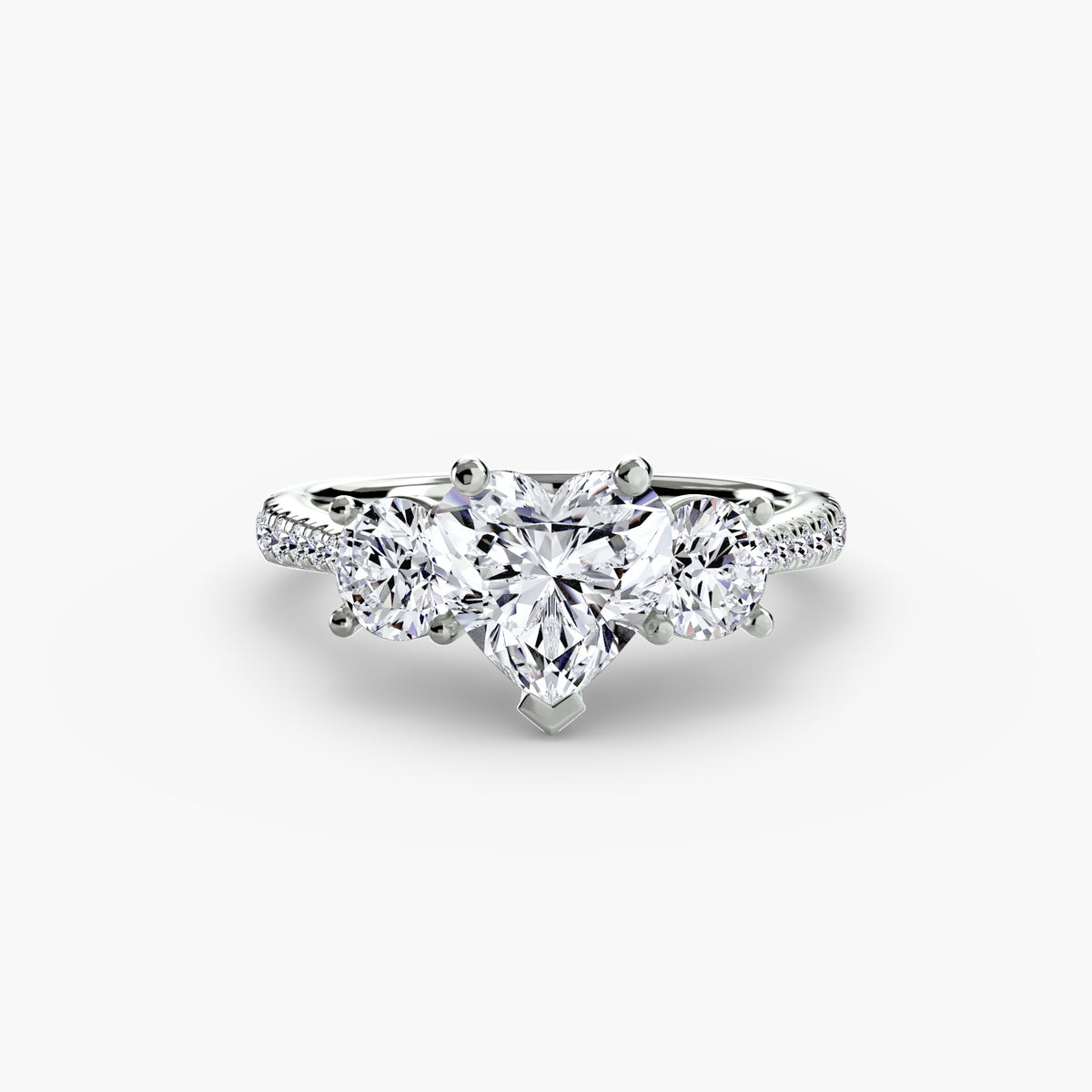 The "Giuliana" Three-Stone with French Set Diamond Ring