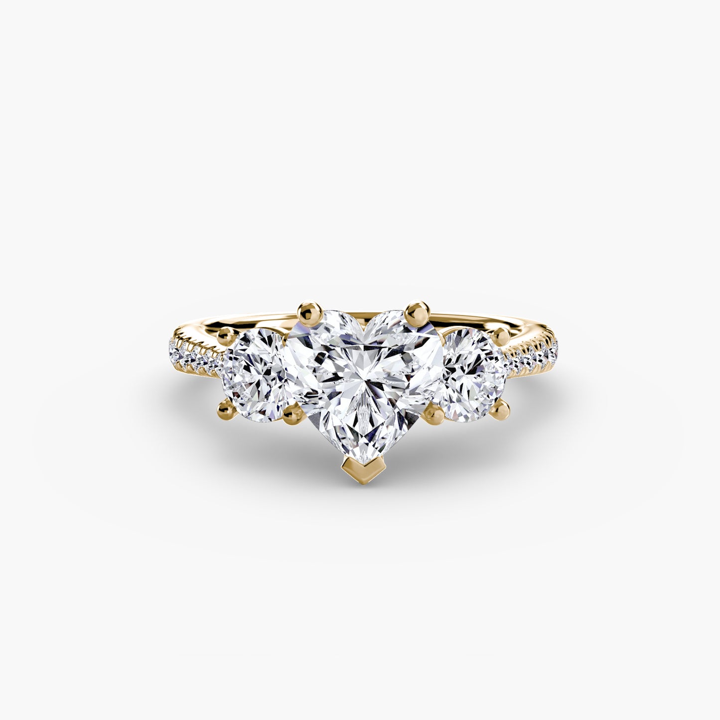 The "Giuliana" Three-Stone with French Set Diamond Ring