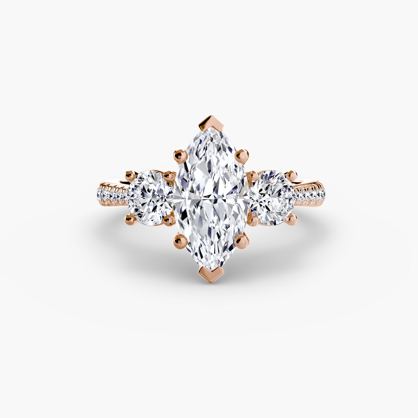 The "Giuliana" Three-Stone with French Set Diamond Ring