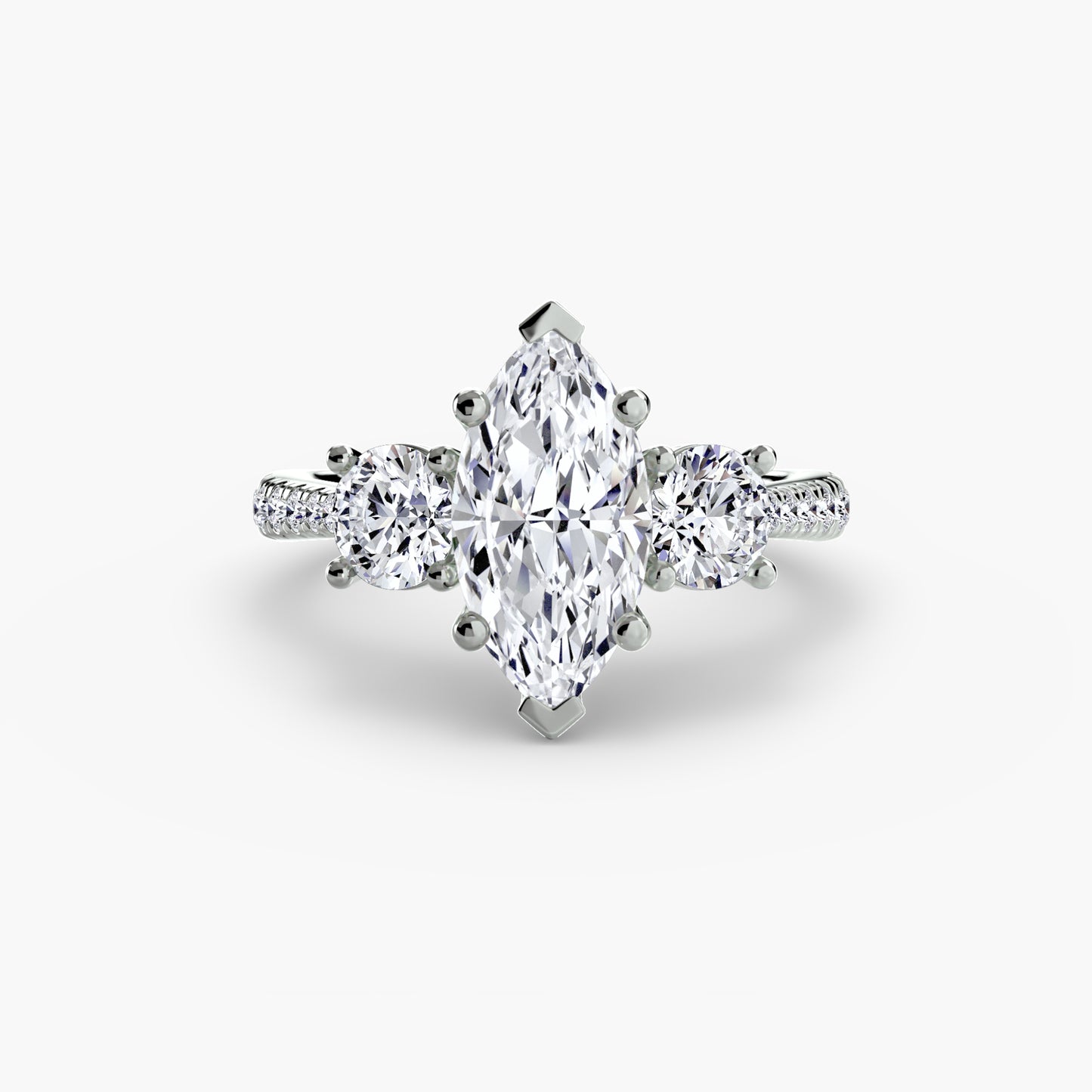 The "Giuliana" Three-Stone with French Set Diamond Ring