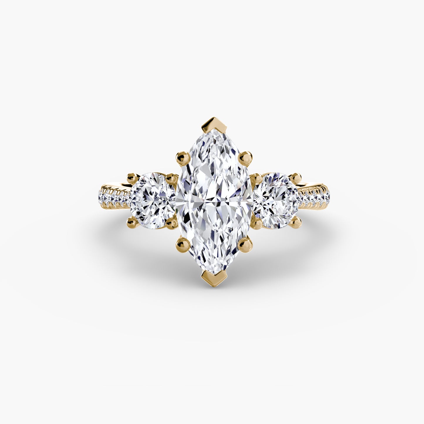 The "Giuliana" Three-Stone with French Set Diamond Ring