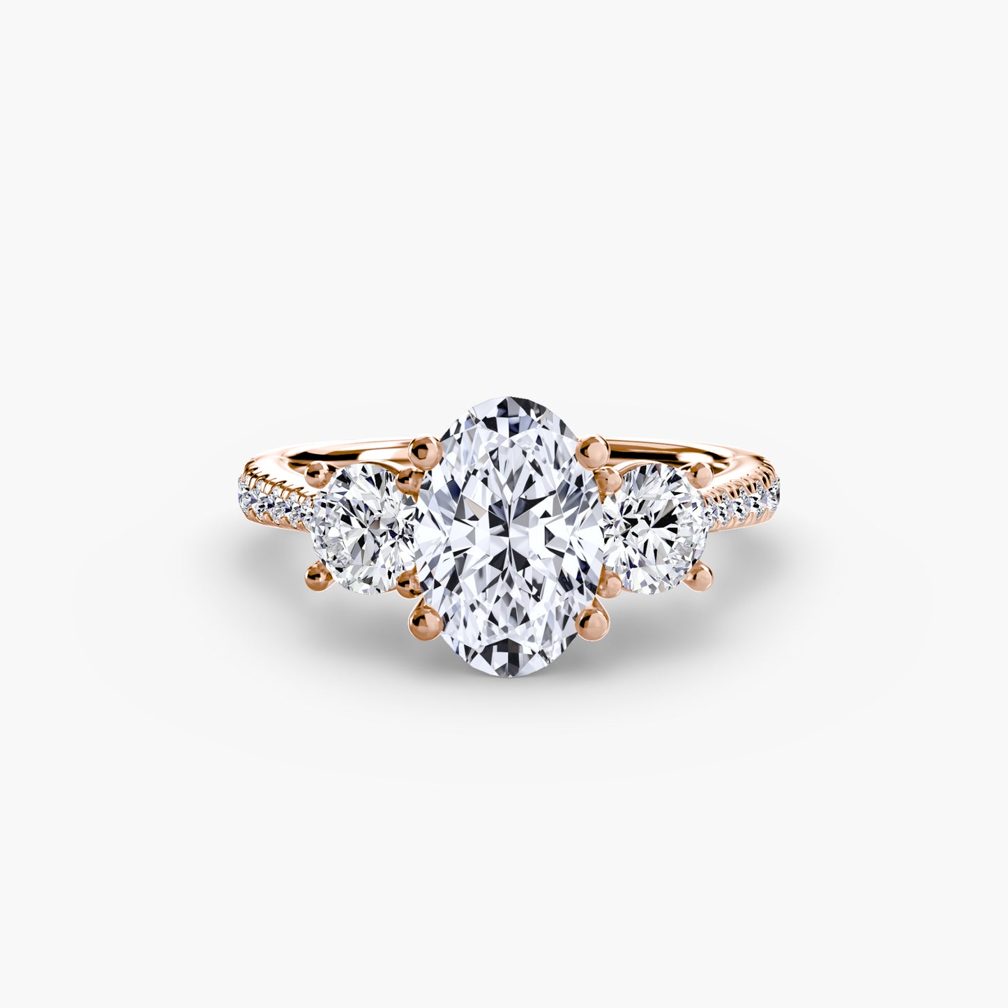 The "Giuliana" Three-Stone with French Set Diamond Ring