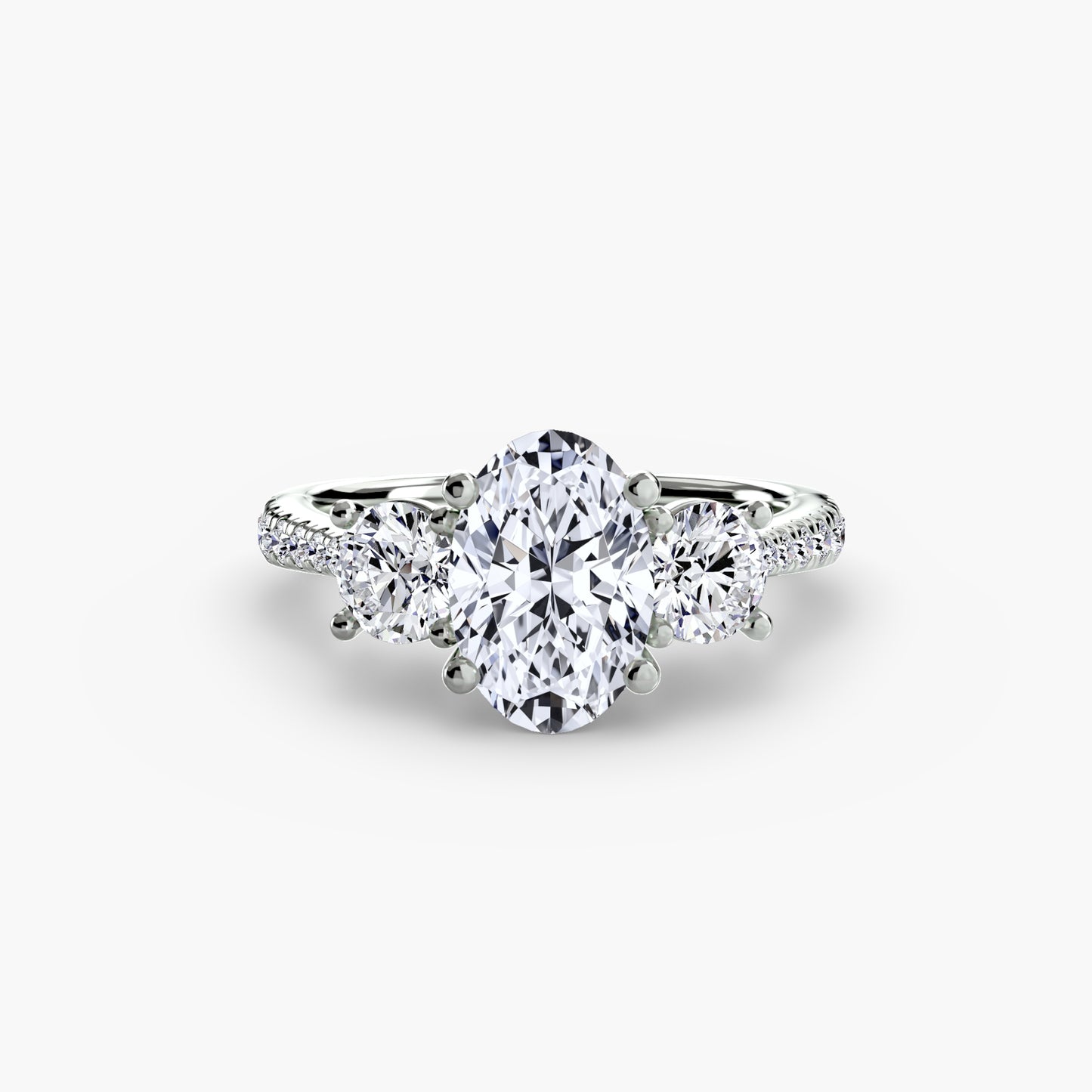 The "Giuliana" Three-Stone with French Set Diamond Ring