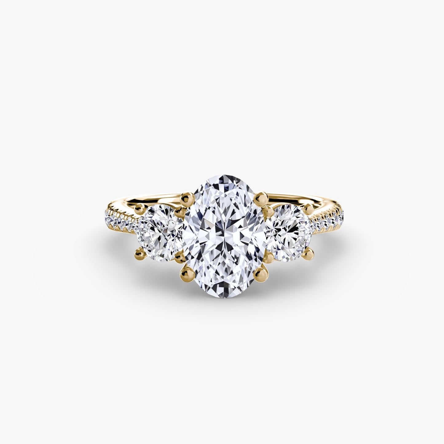 The "Giuliana" Three-Stone with French Set Diamond Ring