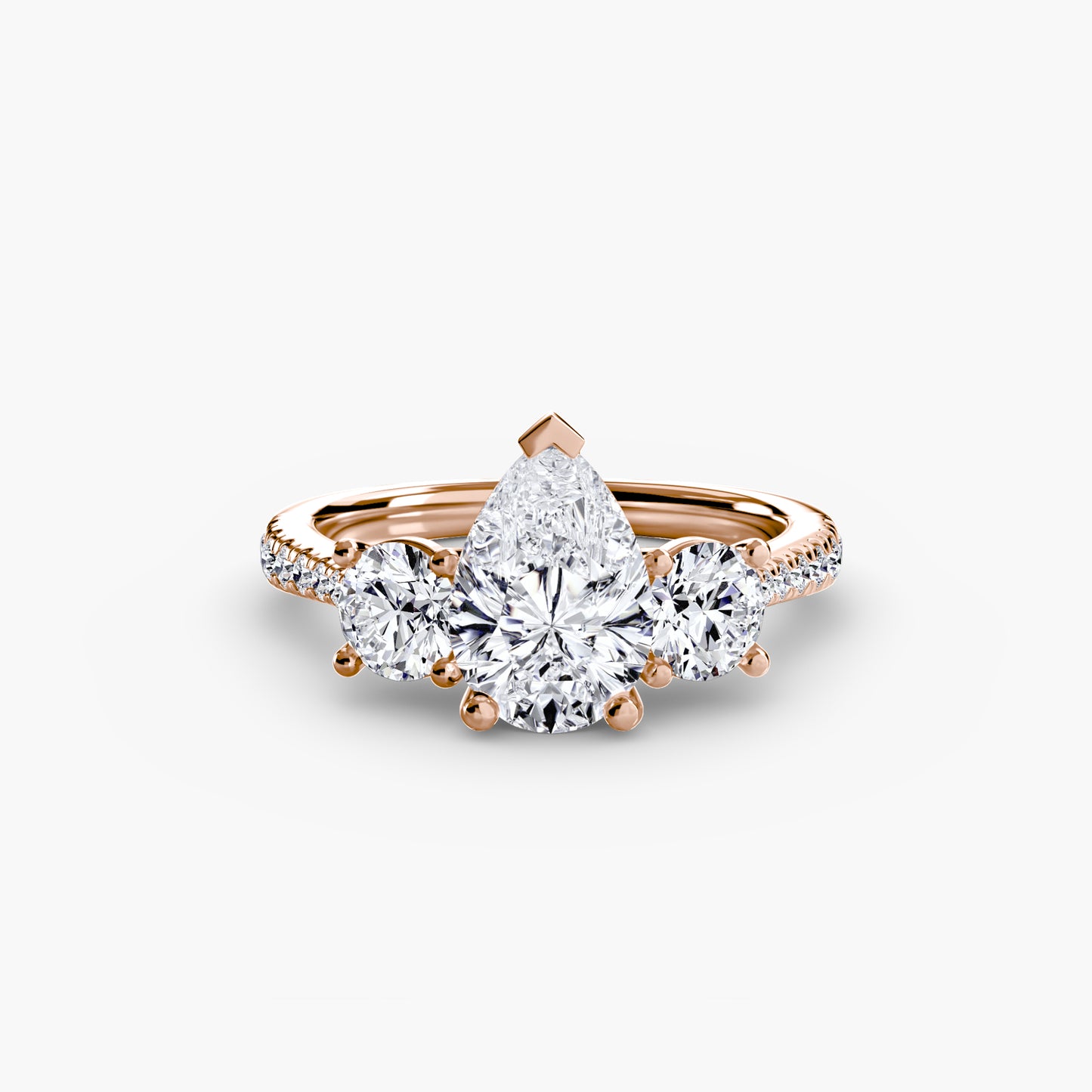 The "Giuliana" Three-Stone with French Set Diamond Ring