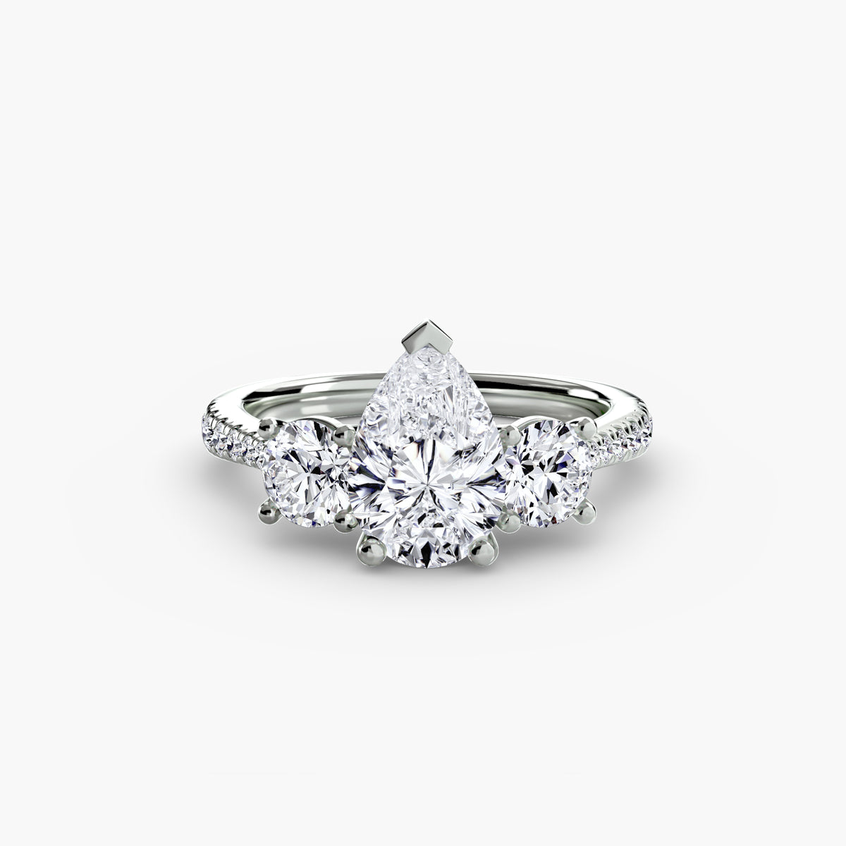 The "Giuliana" Three-Stone with French Set Diamond Ring